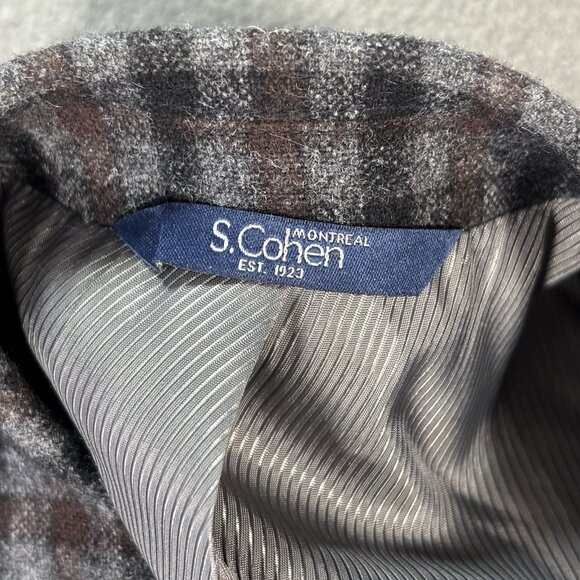 S Cohen Angelico Men’s 48R 100% Wool Checked Plaid Blazer Sport Coat Jacket Fall - Picture 11 of 16